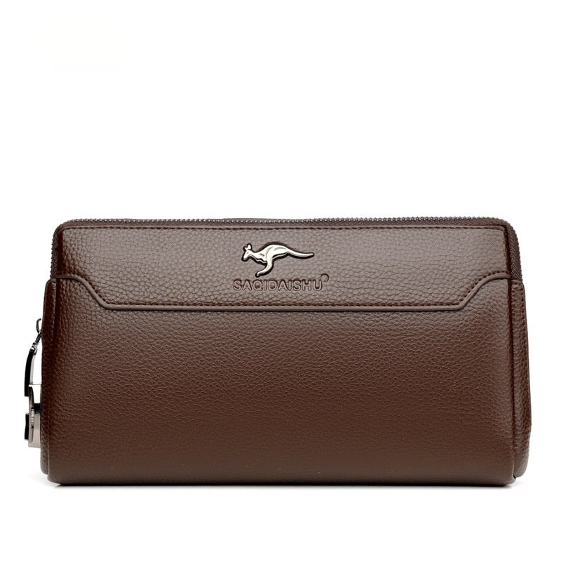 Männlicher Leder-Clutch mit Zahlencode-Schloss