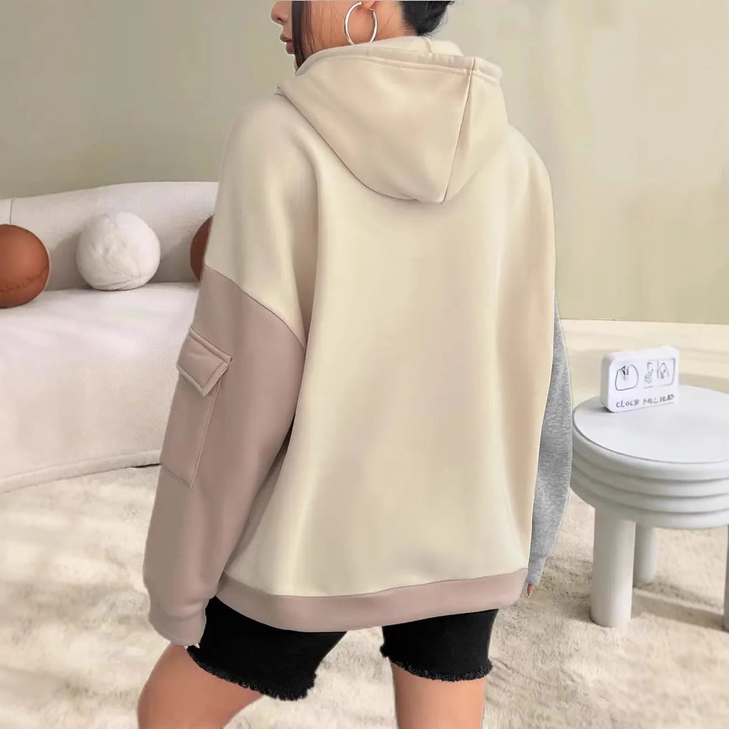 Color-Block Hoodie mit langen Ärmeln