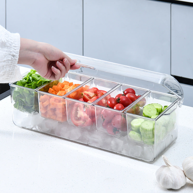 Transparenter Doppel-Salat-Container mit Deckel