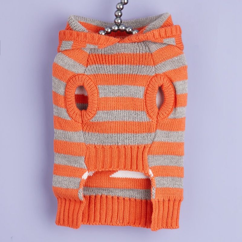 Haustierpullover mit Kapuze und Streifen – Bild 3 | LuxeStyle