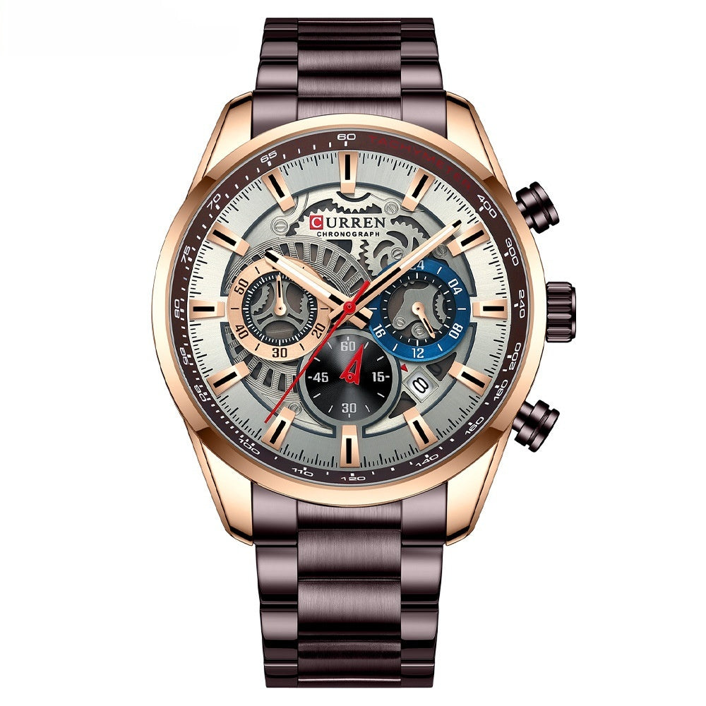 Herren-Armbanduhr mit 6 Zeigern