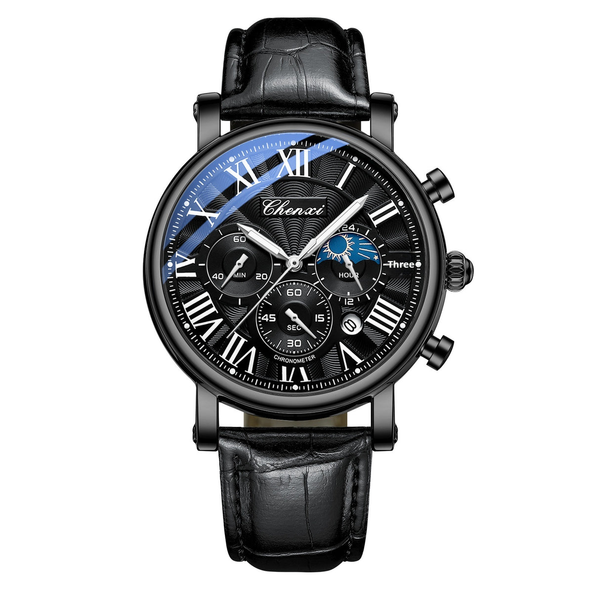 Herren-Armbanduhr mit Mondphase und Kalender – Bild 3 | LuxeStyle
