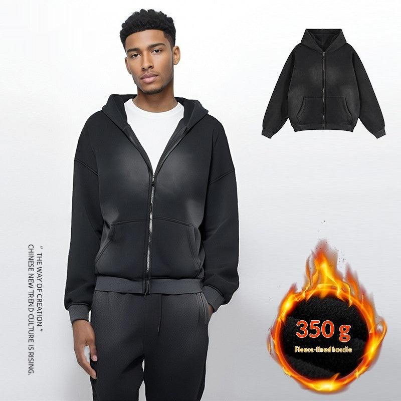 Fleece-linierte Gradienten-Hoodie