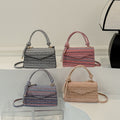 Gewebte Color-Block Crossbody-Tasche in vier Farben
