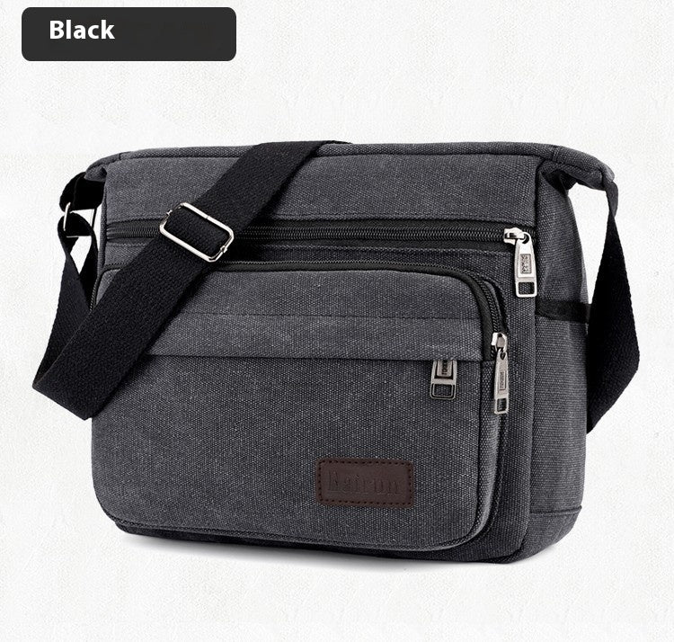 Retro Schultertasche aus Canvas für Herren – Bild 2 | LuxeStyle
