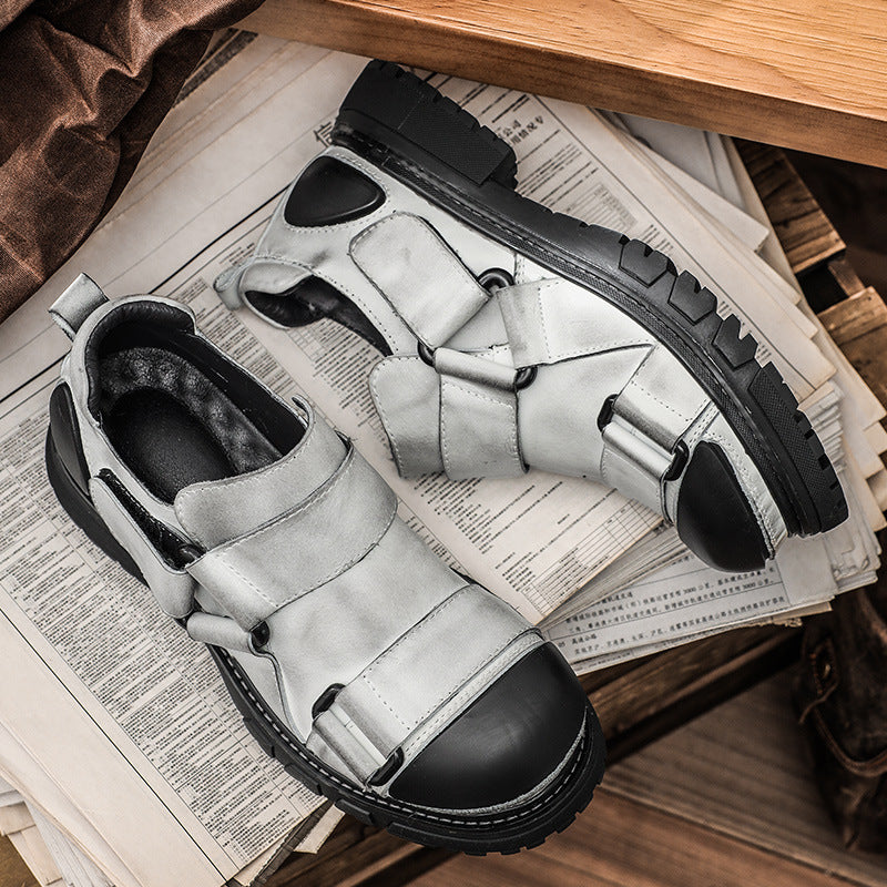 Vintage-Arbeitsstiefel aus Vollnarbenleder