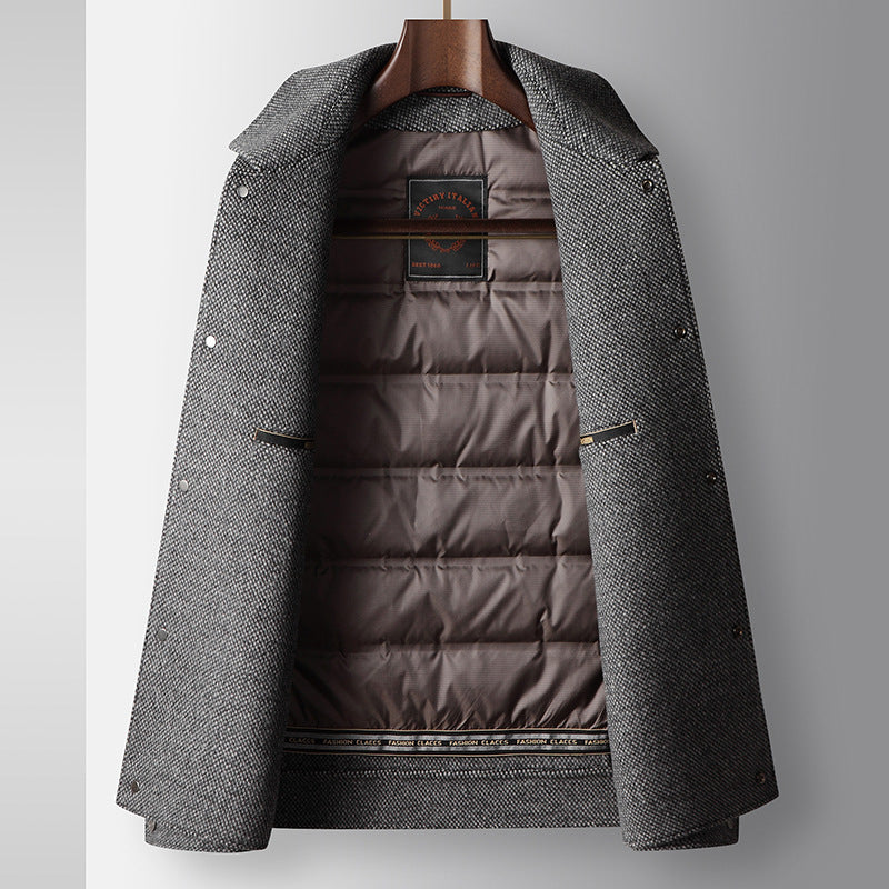 Wolljacke für Herren, grau, Slim-Fit