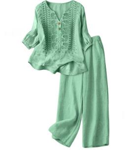 Damen T-Shirt Set mit 3D-Effekt Print