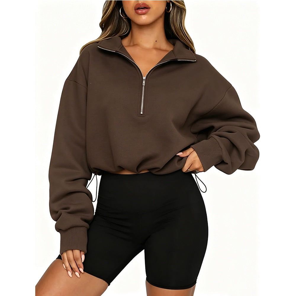 Kapuzenpullover mit Kordelzug und Reissverschluss