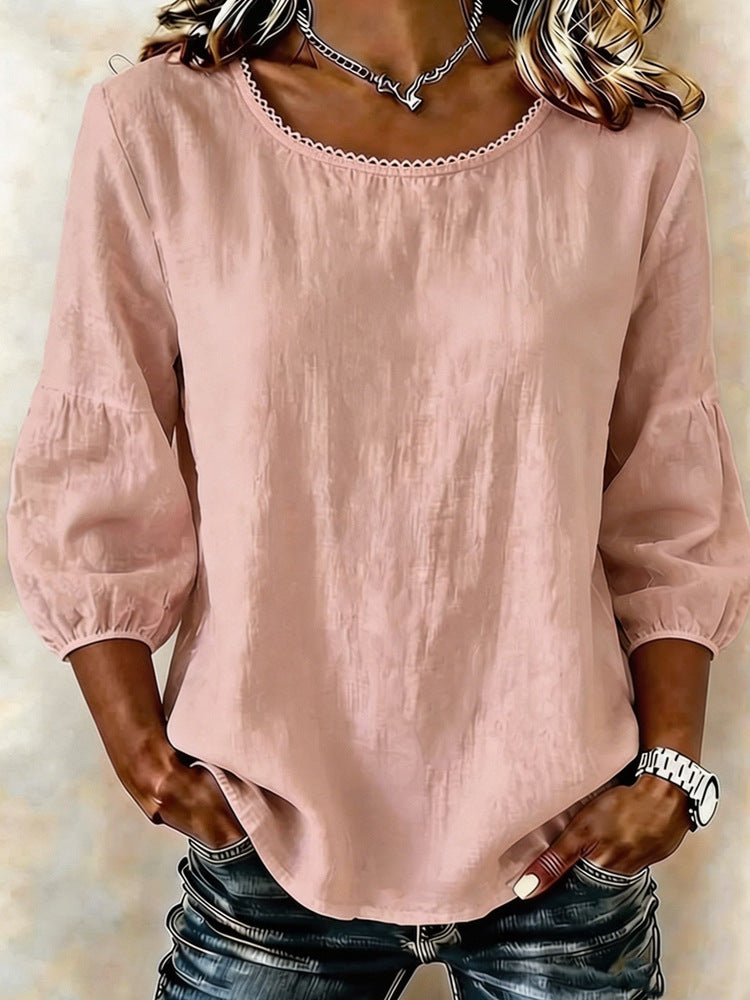 Lässiges Langarm-T-Shirt für Damen