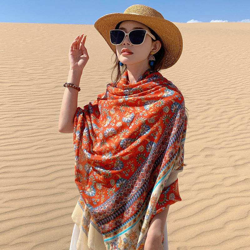 Sommerschal mit Blumendruck – Bild 6 | LuxeStyle
