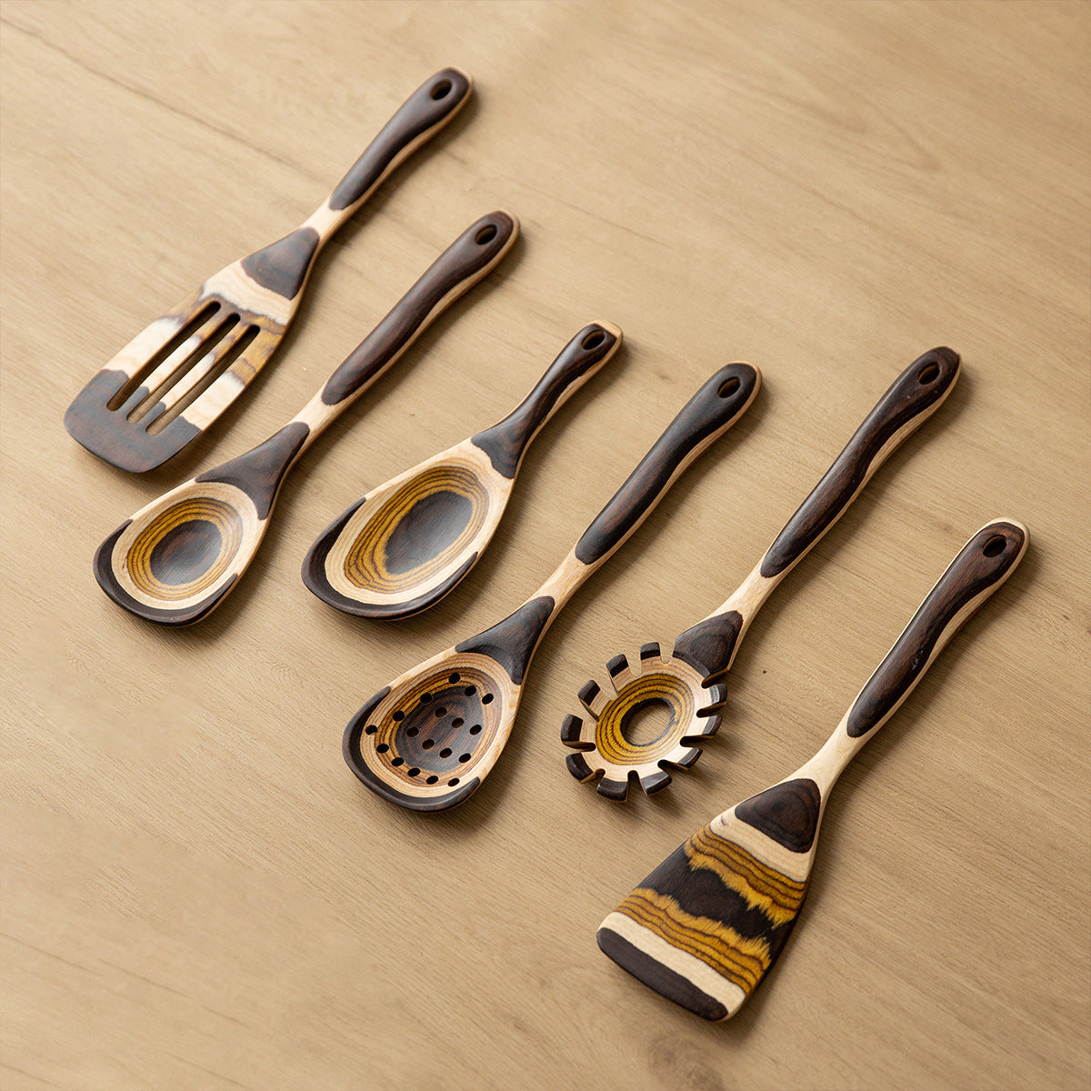 Farbverlauf Kochlöffel-Set aus Holz | LuxeStyle