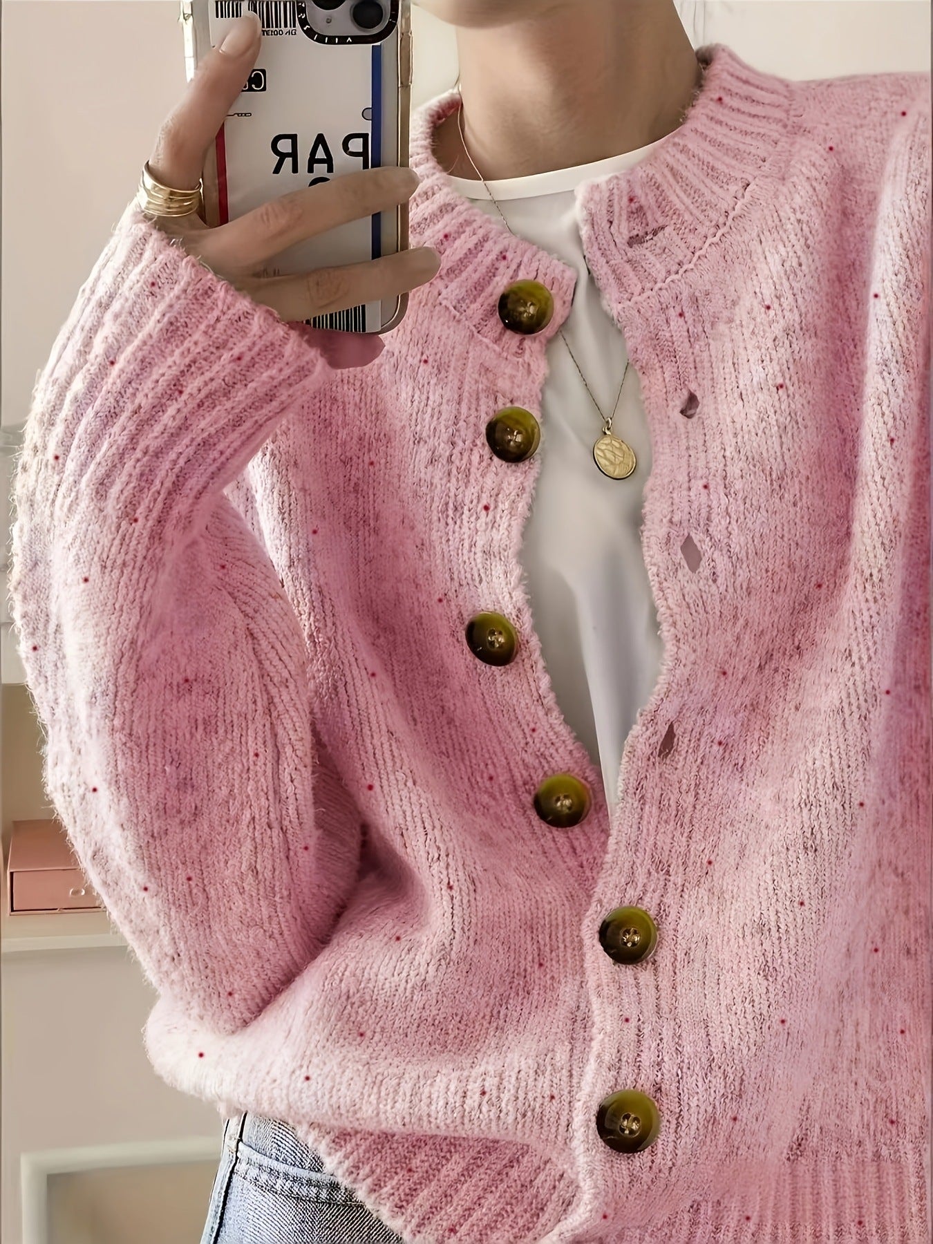 Lässiger Strickmantel mit 3D-Effekt