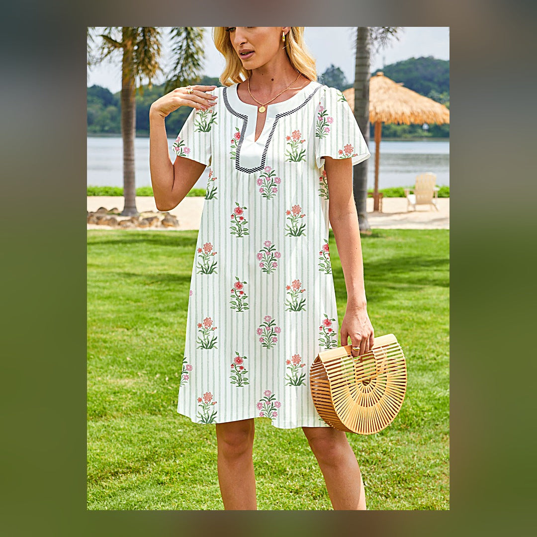 LuxeStyle-Edit · Floral-Sommerkleid «Capucine» · Puffärmel, leicht & luftig (Damen)