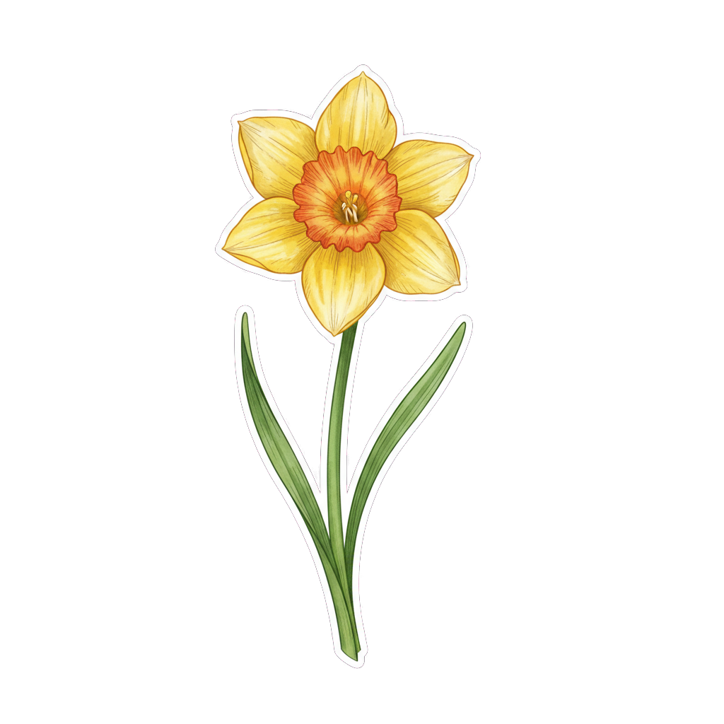 Sticker «Flower Daffodil»