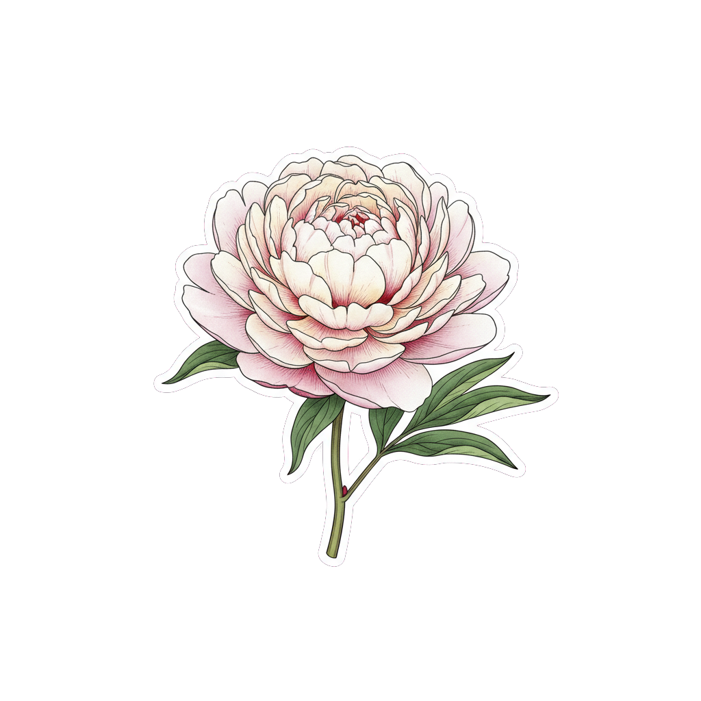 Sticker «Flower Peony»