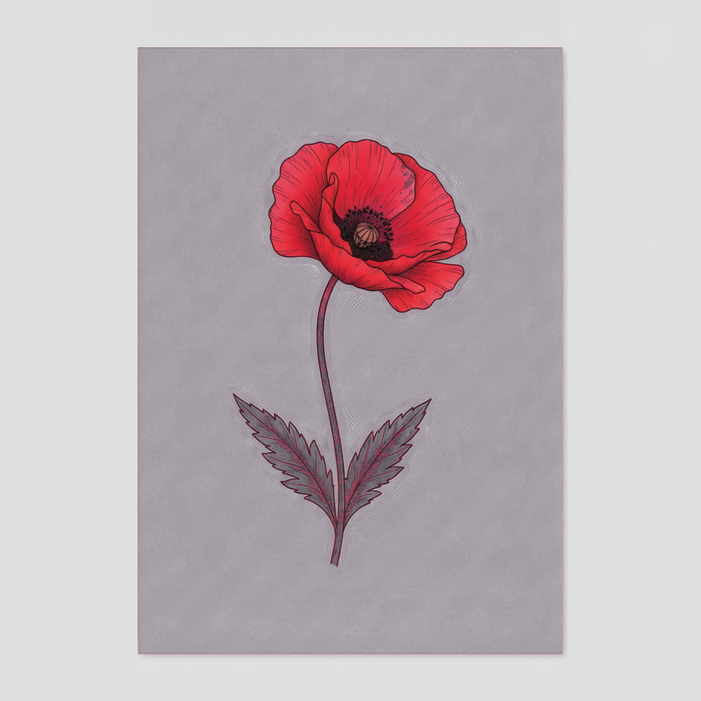 Sticker «Flower Poppy»