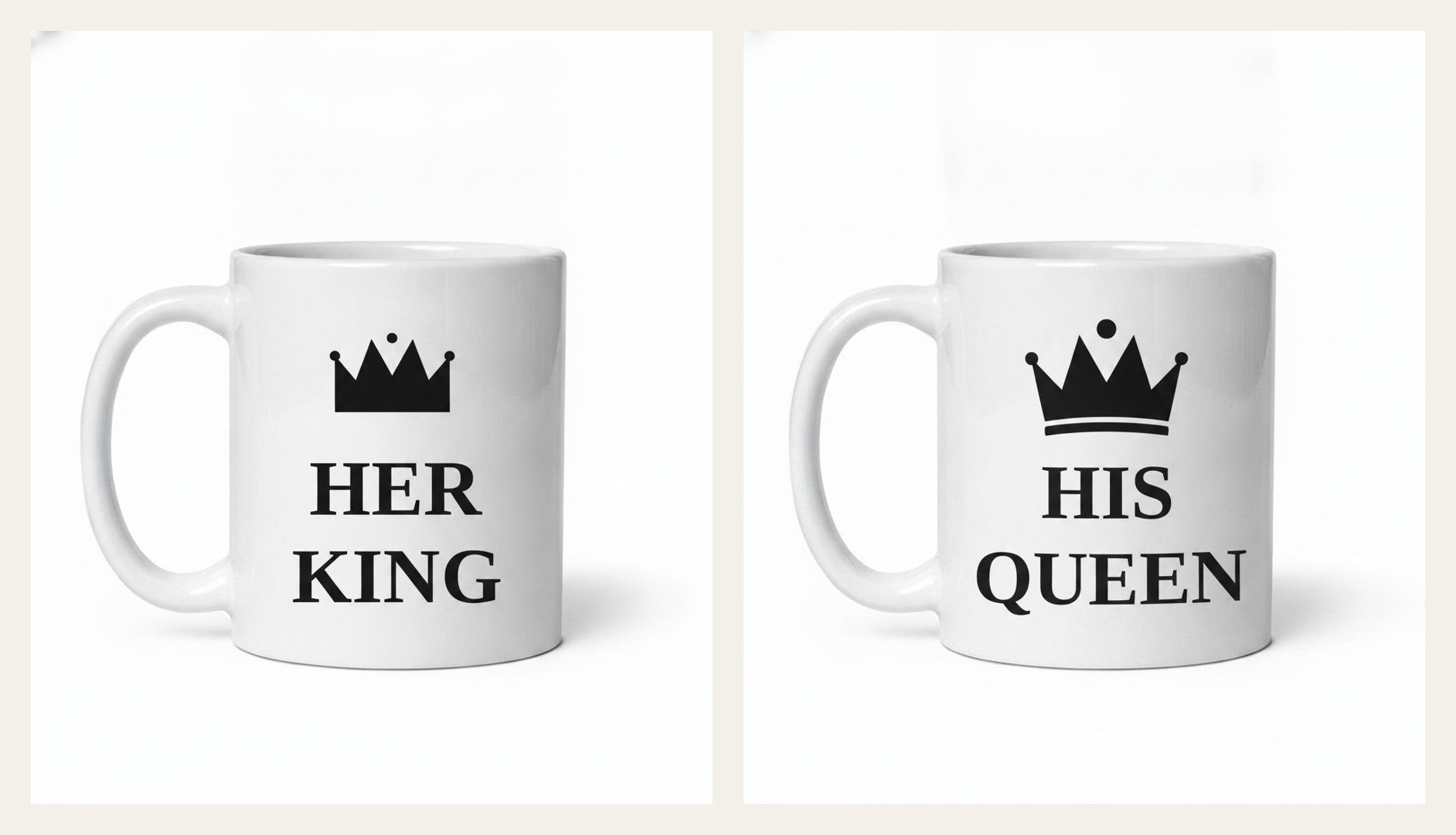 Her King & His Queen Tassen-Set – photorealistisch