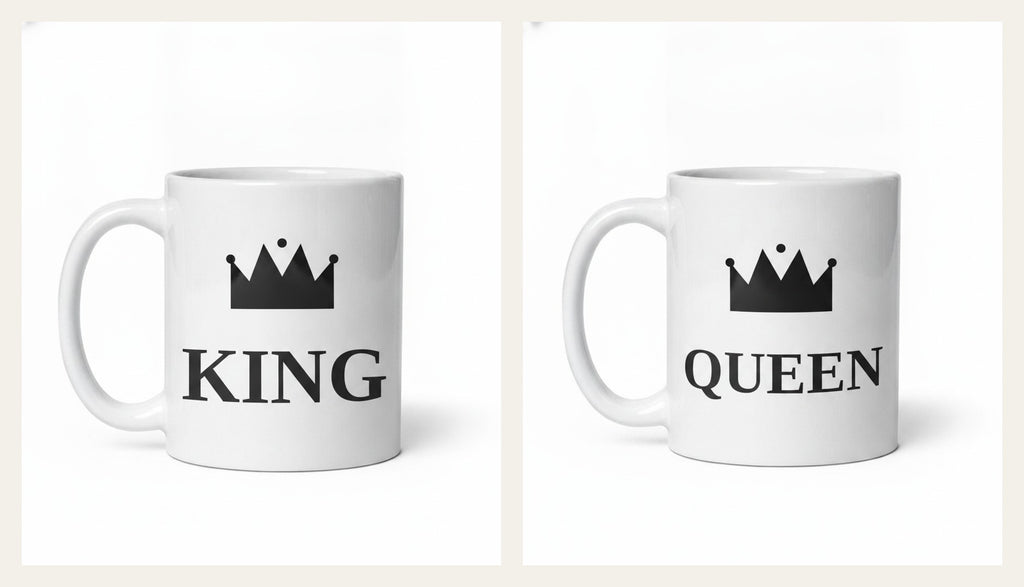 King & Queen Tassen-Set – zwei photorealistische Tassen