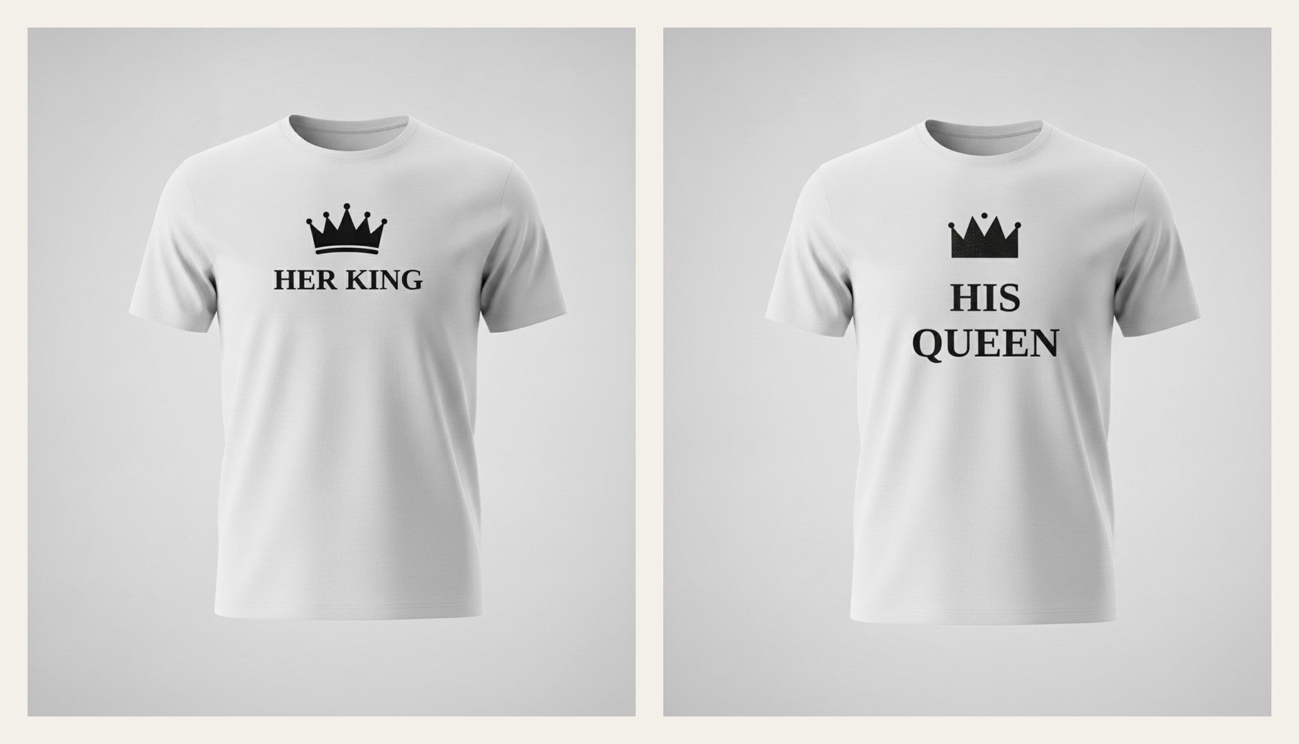 Her King & His Queen Partner-Shirts – photorealistisch