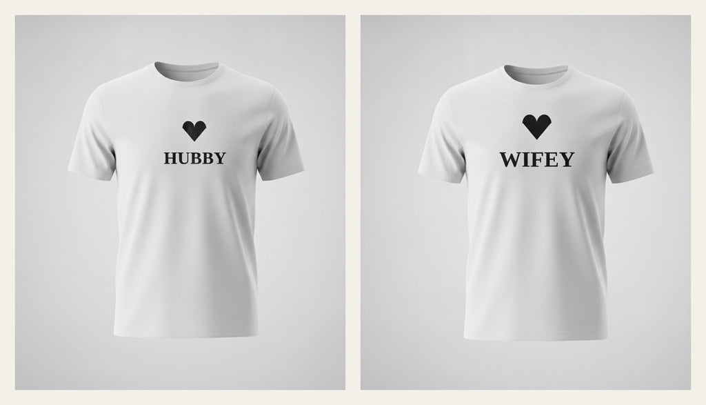 Hubby & Wifey Partner-Shirts – photorealistisch