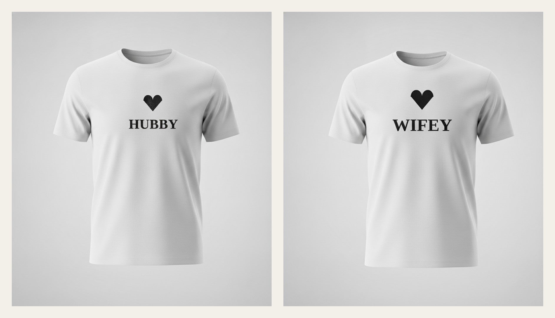 Hubby & Wifey Partner-Shirts – photorealistisch