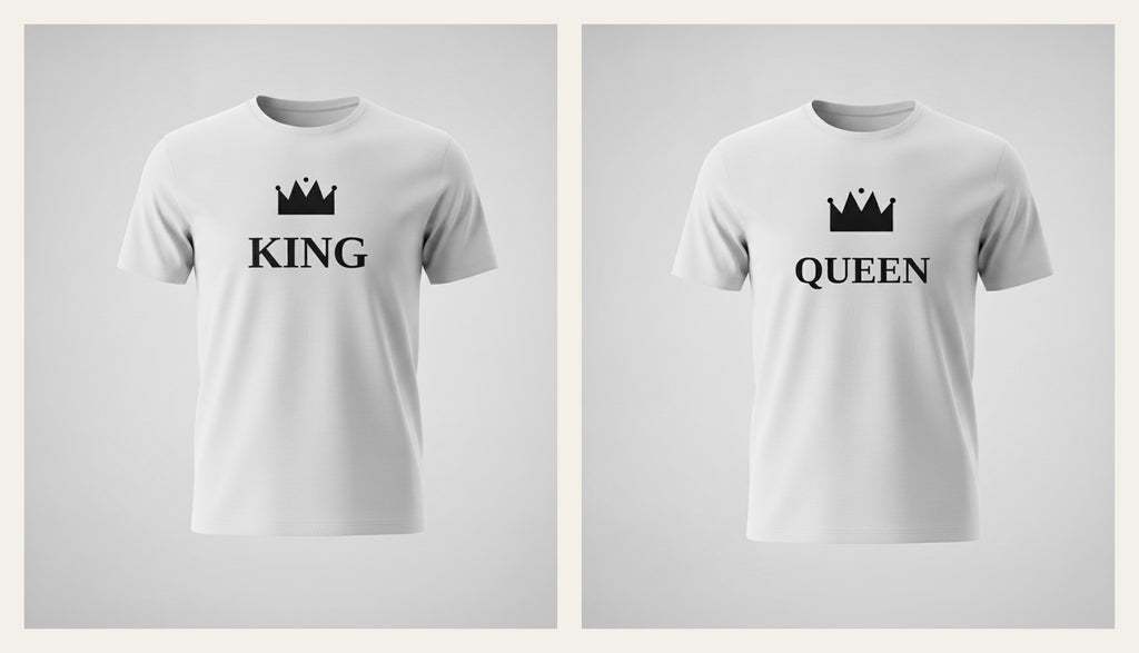 King & Queen Partner-Shirts – photorealistisch