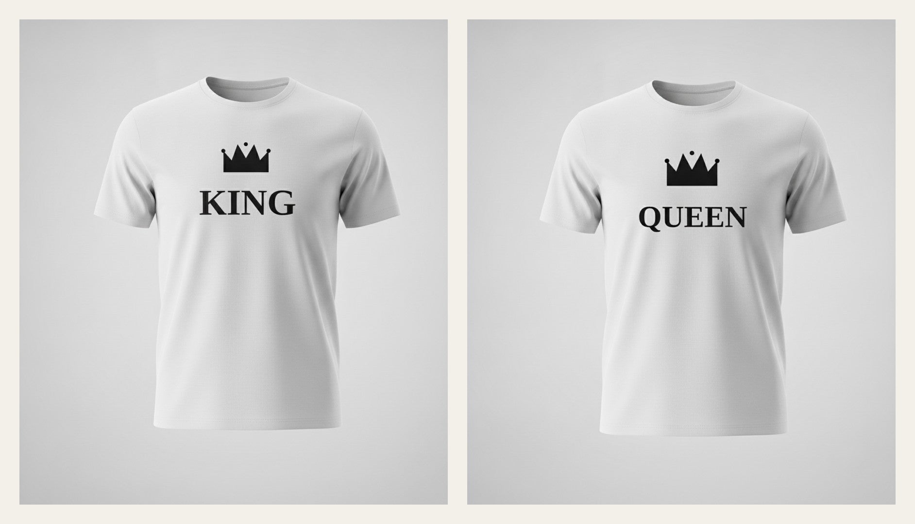 King & Queen Partner-Shirts – photorealistisch