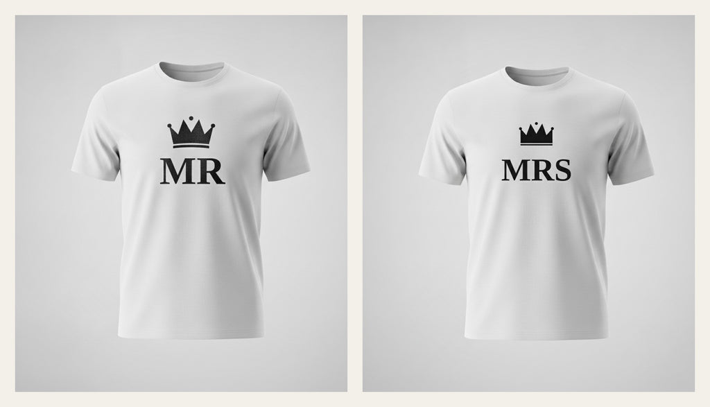 Mr & Mrs Partner-Shirts – photorealistisch