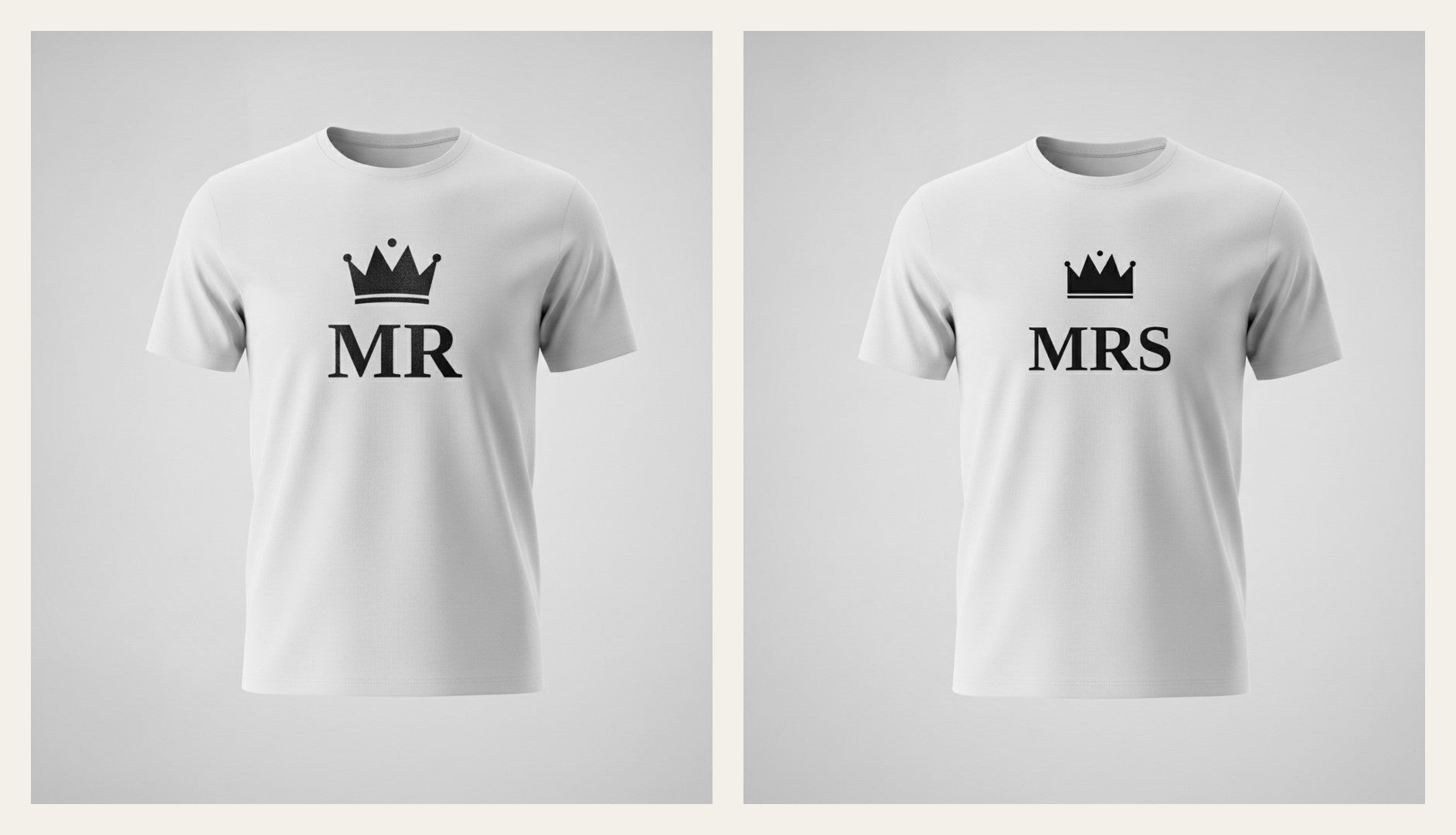 Mr & Mrs Partner-Shirts – photorealistisch