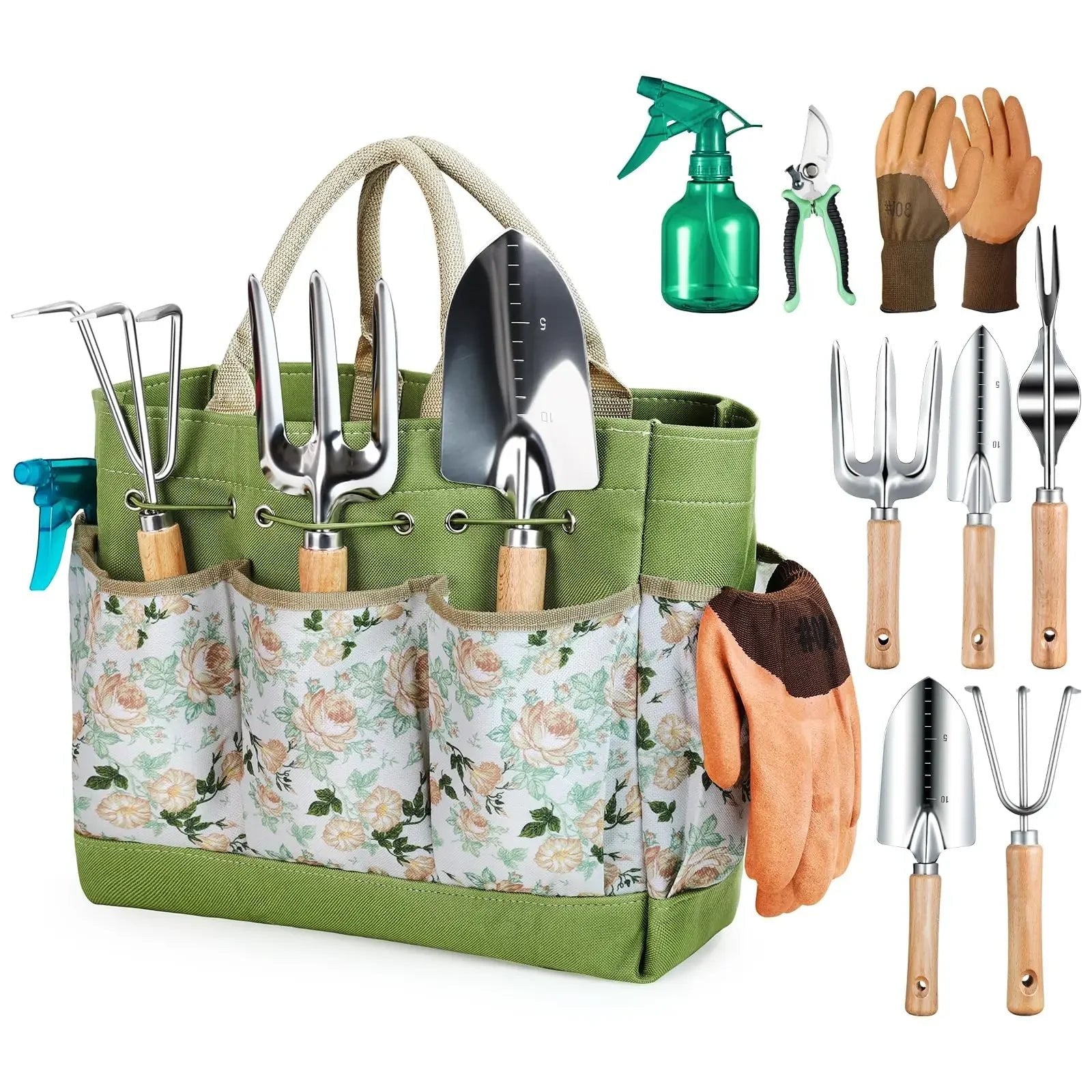 Gartenwerkzeug-Set 10-tlg · Edelstahl + Aufbewahrungsbeutel – LuxeStyle Schweiz