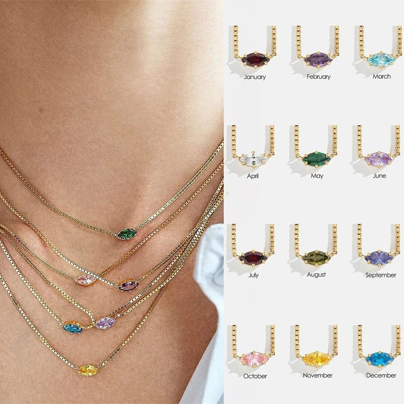 Geburtsstein-Kette 12 Monate – LuxeStyle Schweiz