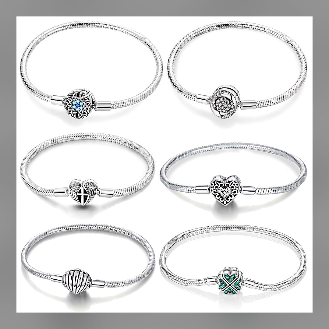 LuxeStyle-Edit · Geflochtenes Herz-Armband · 925-versilbert, grüner Zirkonia