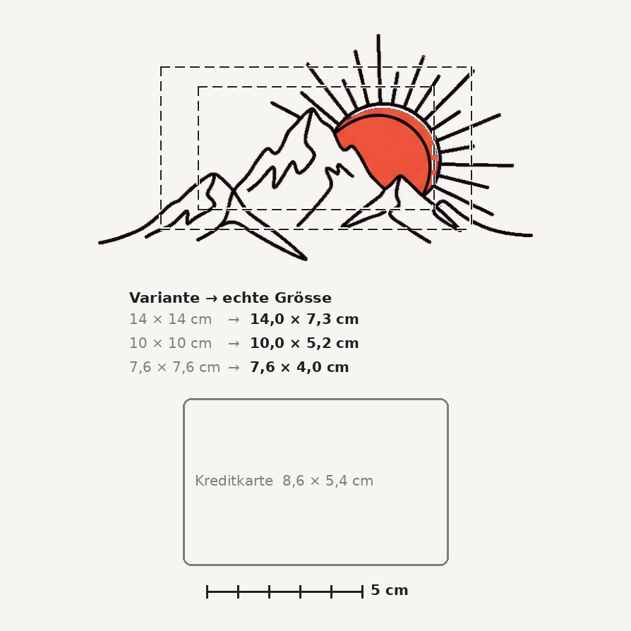 Grössenvergleich – Sticker «Art Mountains» · 1 Stück
