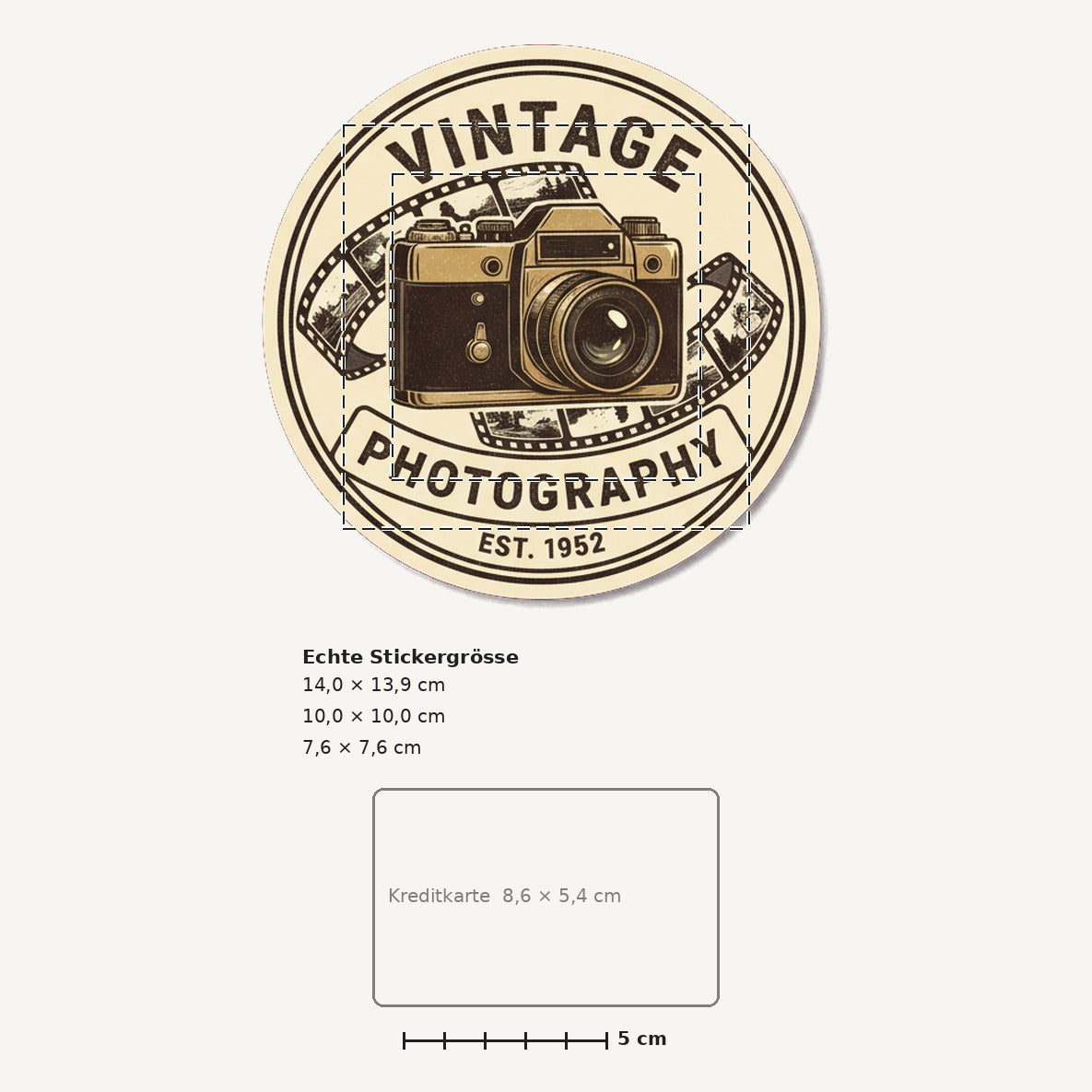 Grössenvergleich – Sticker «Camera» · 1 Stück