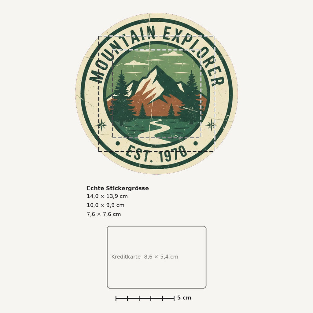 Grössenvergleich – Sticker «Explorer» · 1 Stück