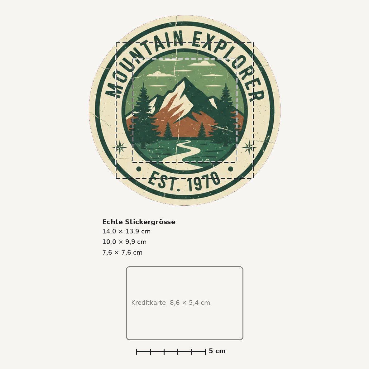 Grössenvergleich – Sticker «Explorer» · 1 Stück