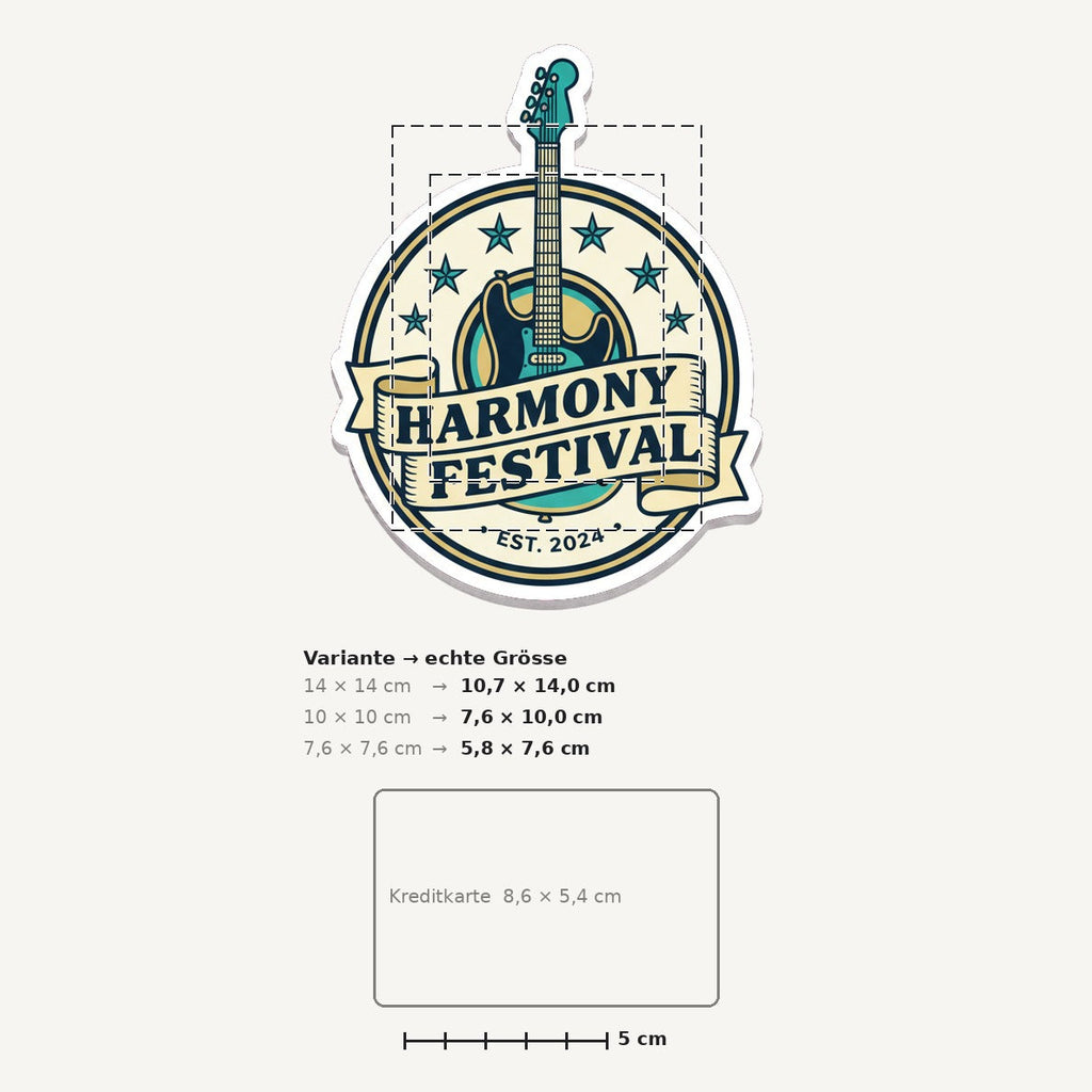 Grössenvergleich – Sticker «Festival» · 1 Stück
