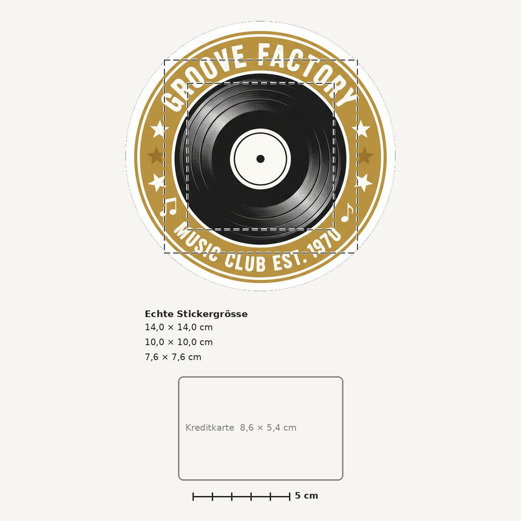 Grössenvergleich – Sticker «Music» · 1 Stück