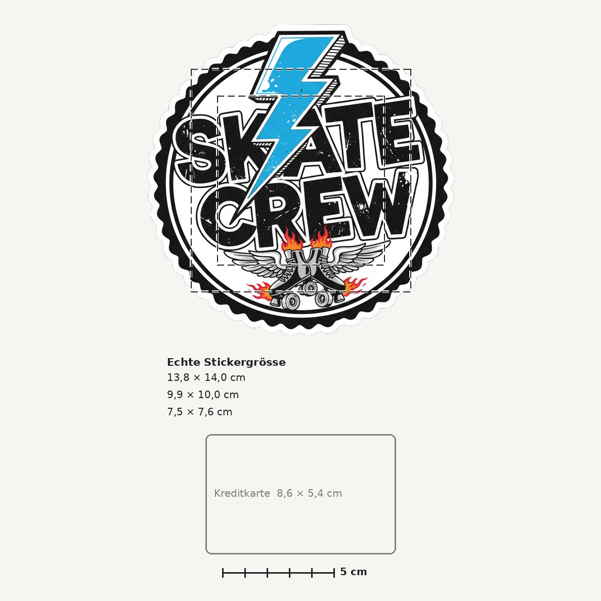 Grössenvergleich – Sticker «Skate» · 1 Stück