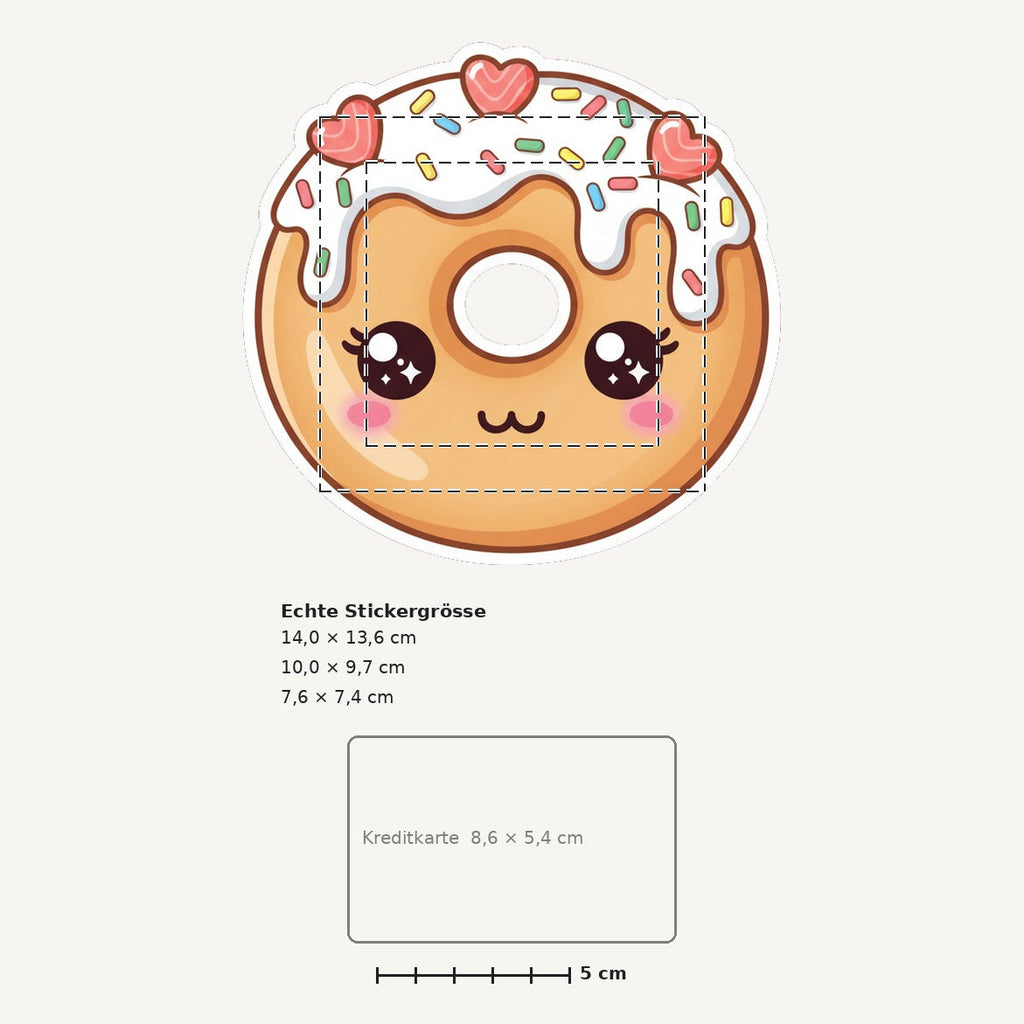 Grössenvergleich – Sticker «Bagel» · 1 Stück