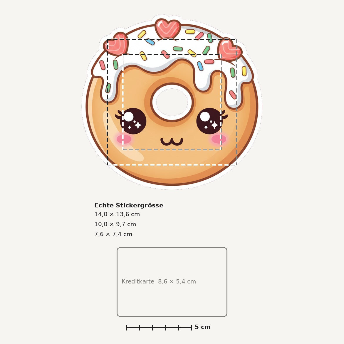 Grössenvergleich – Sticker «Bagel» · 1 Stück