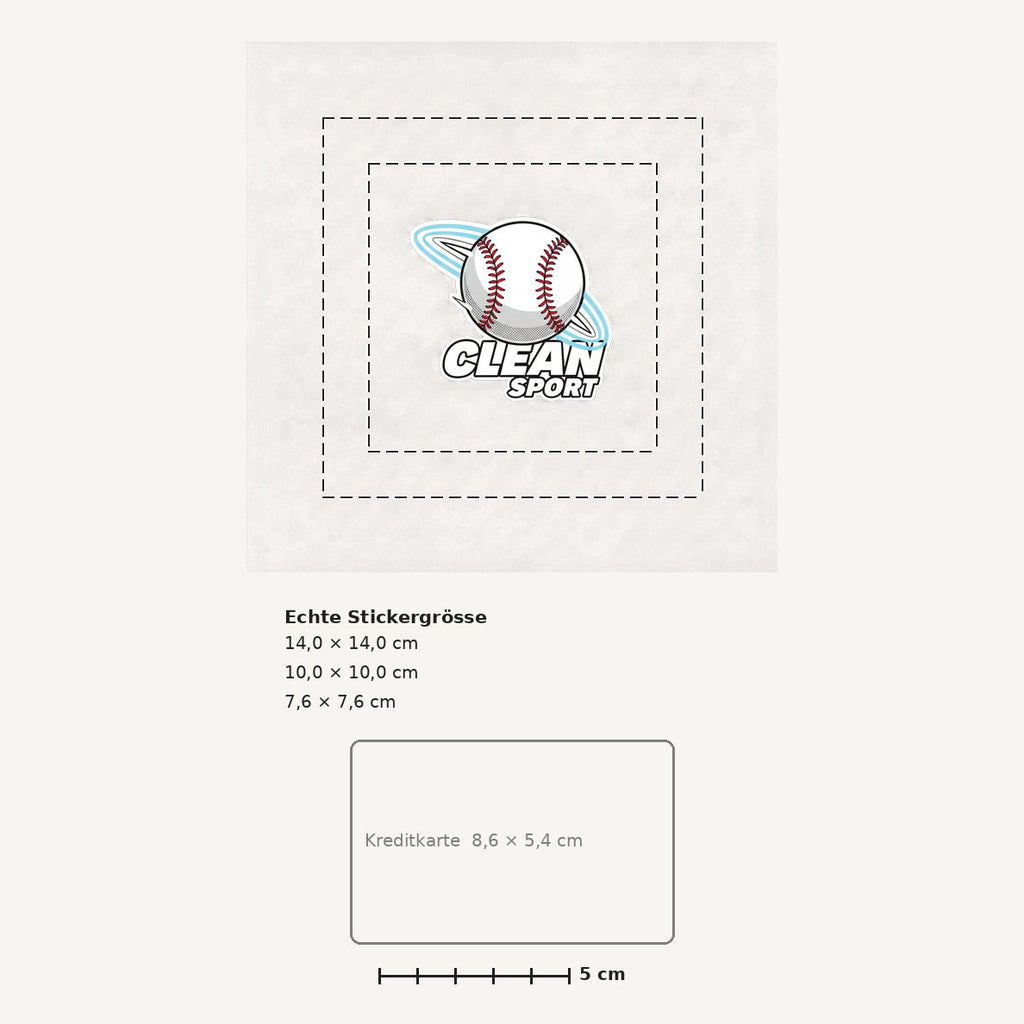 Grössenvergleich – Sticker «Baseball» · 1 Stück