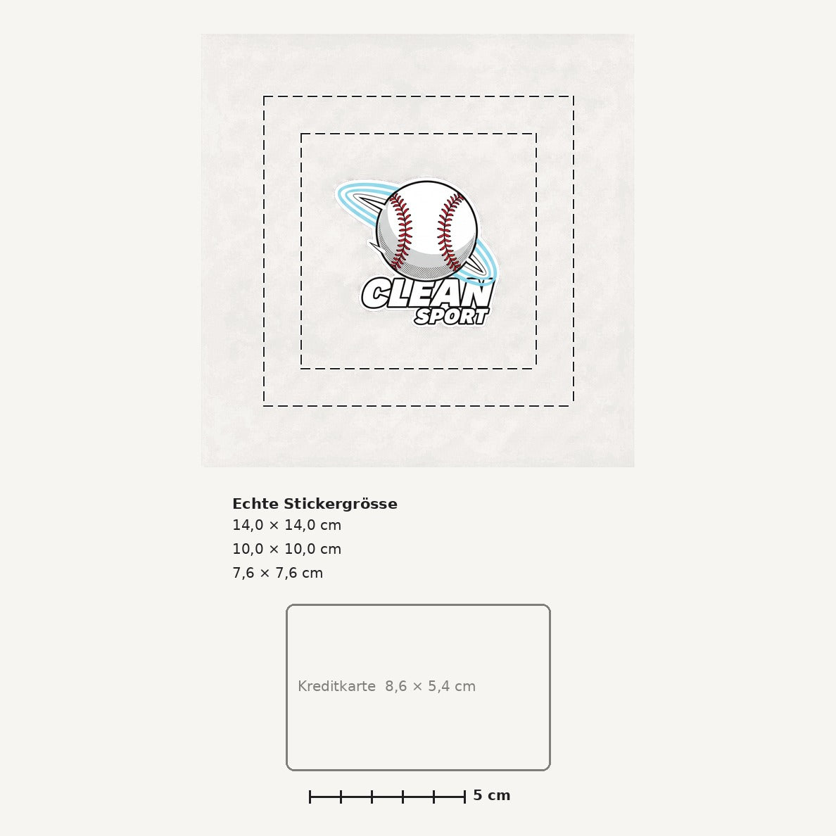 Grössenvergleich – Sticker «Baseball» · 1 Stück