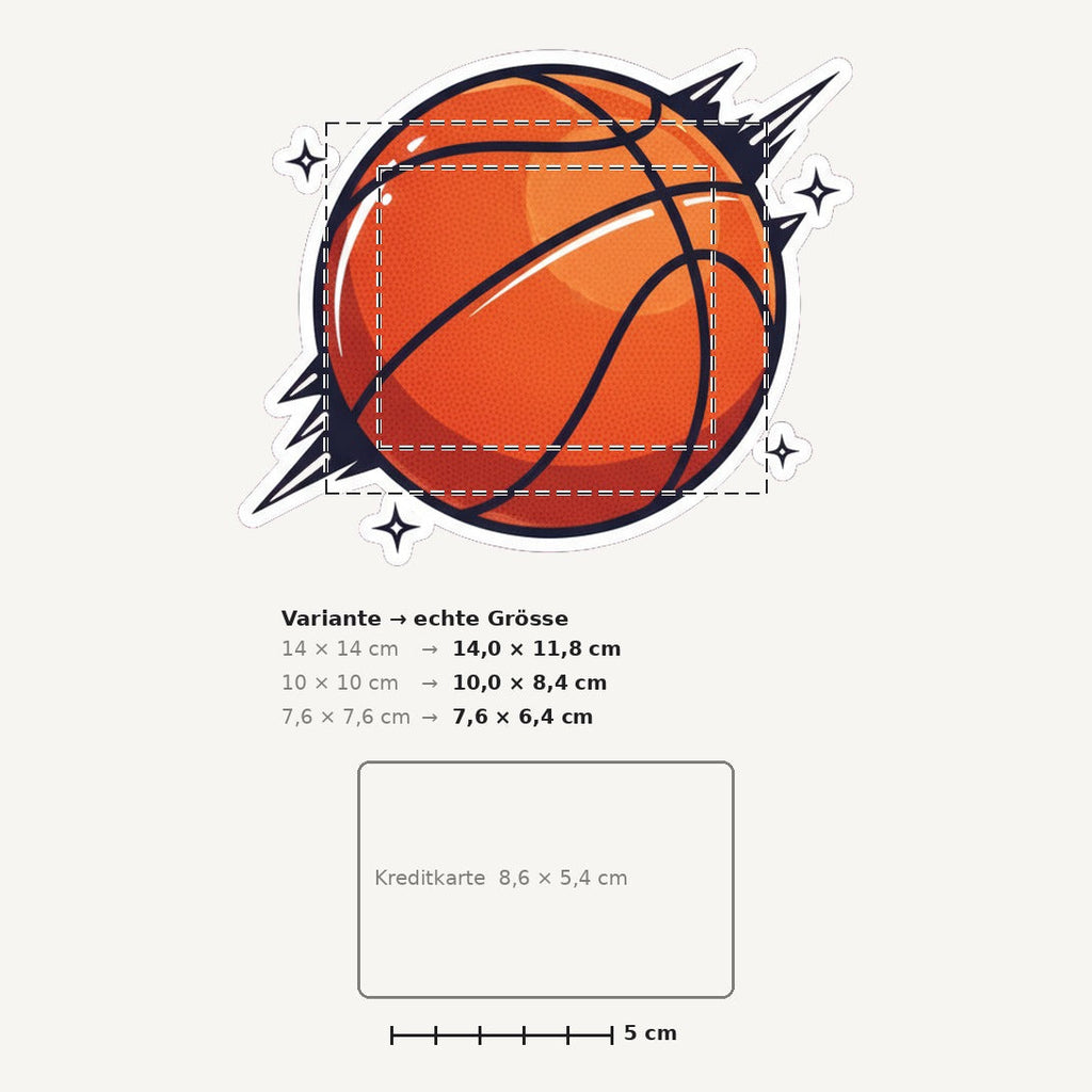 Grössenvergleich – Sticker «Basketball» · 1 Stück