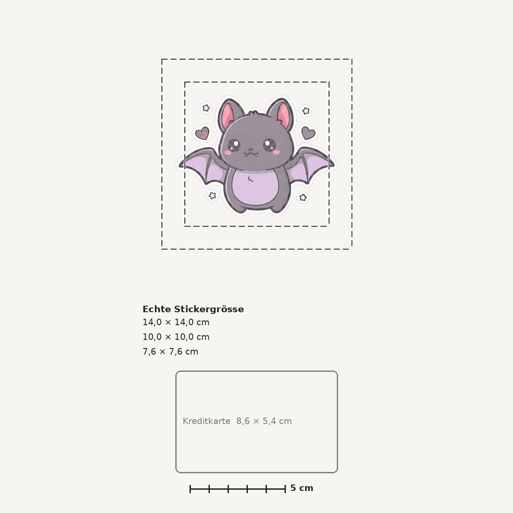 Grössenvergleich – Sticker «Bat» · 1 Stück