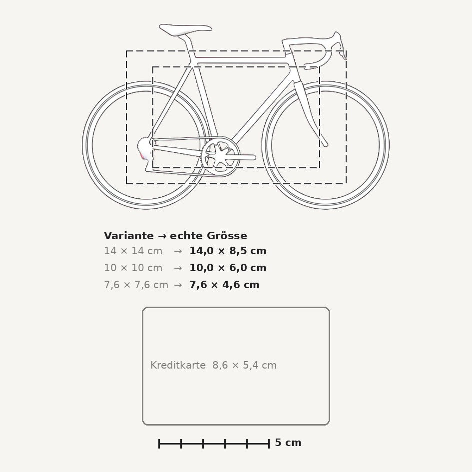 Grössenvergleich – Sticker «Bicycle» · 1 Stück