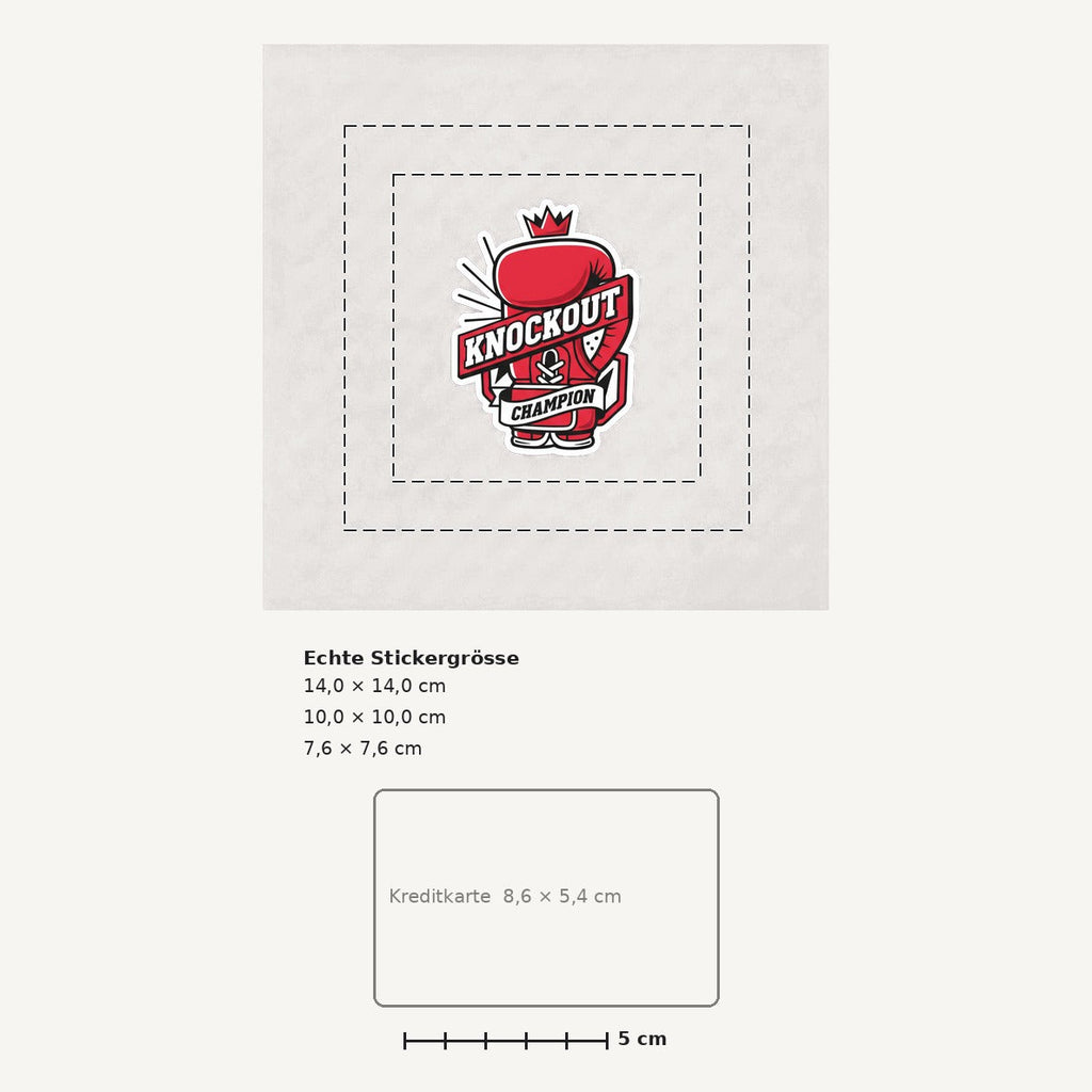 Grössenvergleich – Sticker «Boxing Glove» · 1 Stück