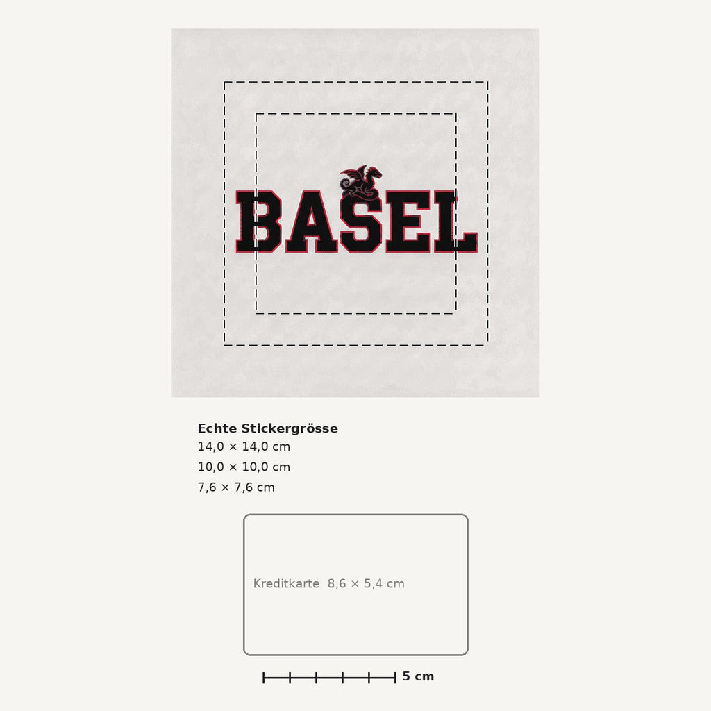 Grössenvergleich – Sticker «Ch Basel» · 1 Stück