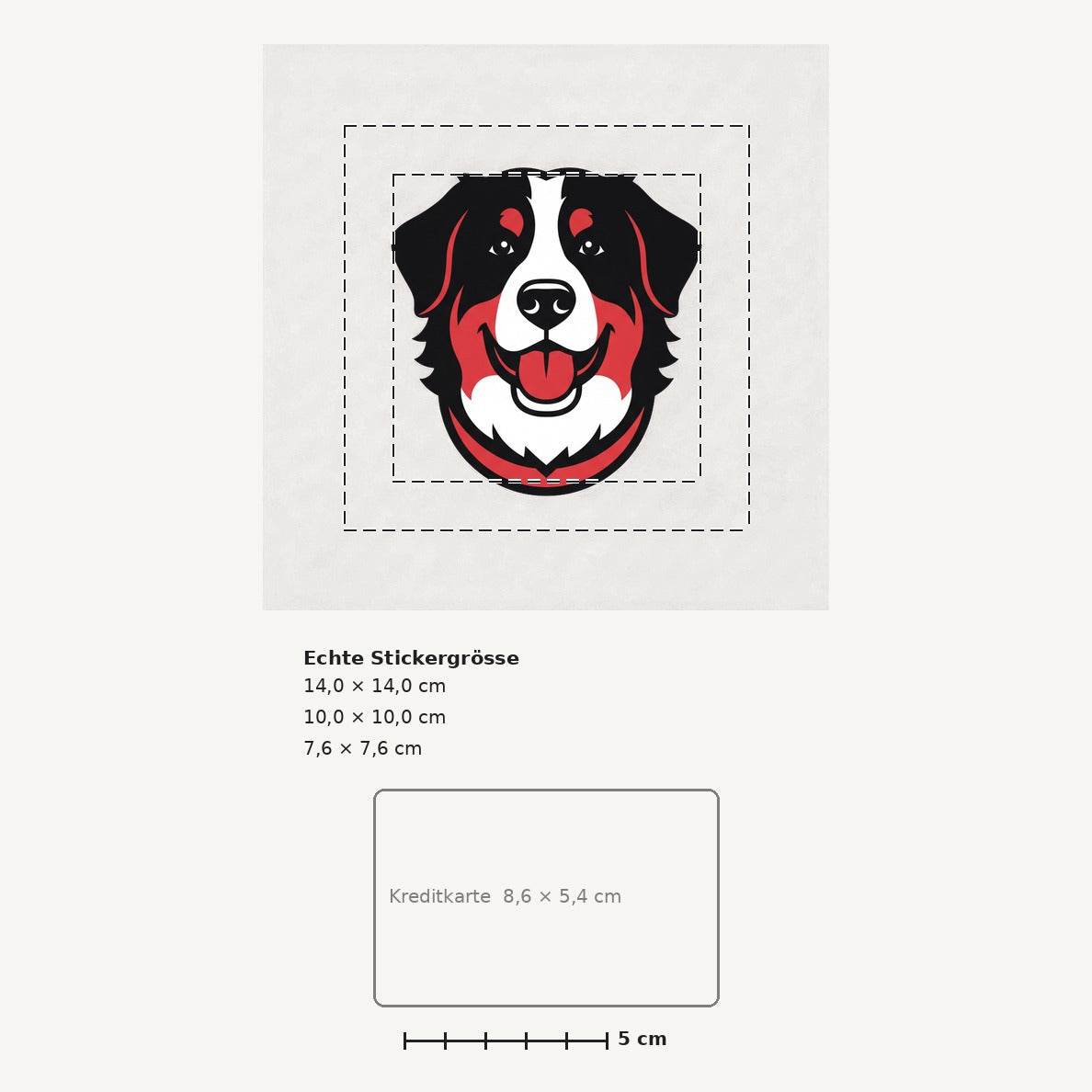 Grössenvergleich – Sticker «Ch Bernese Dog» · 1 Stück